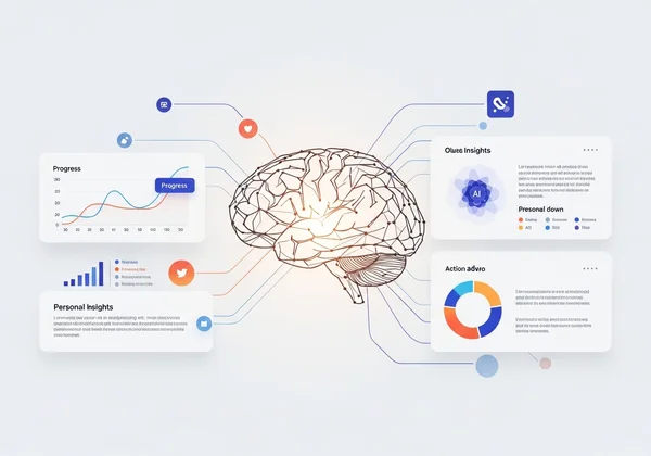 一个人正在屏幕上查看个性化 AI 洞察报告。