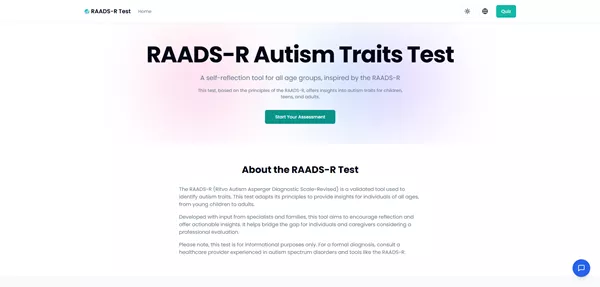 RAADS-Rオンラインテストインターフェースのサンプル質問