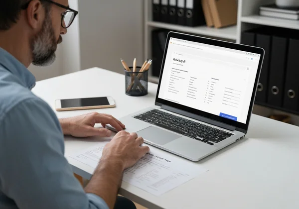 Persona che rivede i risultati del test RAADS-R online