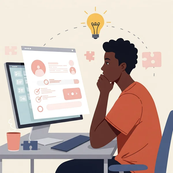 Adult taking RAADS-R test online for autism self-assessment