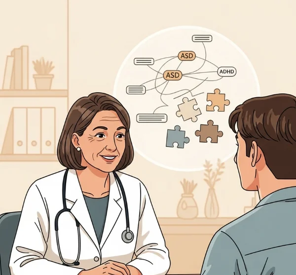 Professional help for differentiating autism and ADHD.