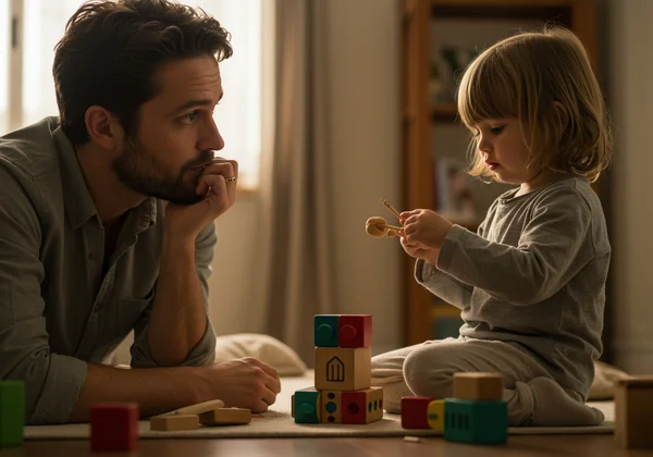 Parent observing child's unique behaviors and interactions.
