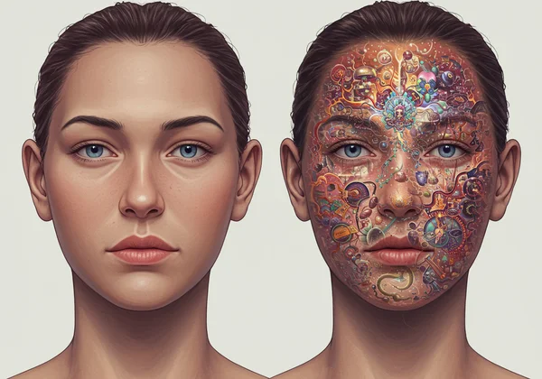 Illustration of an autistic person's vibrant internal world.