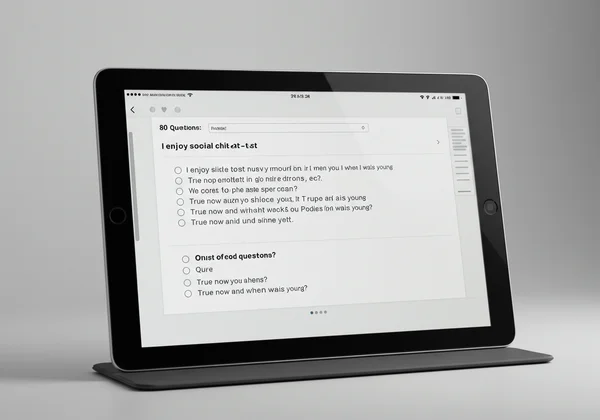 A user takes the RAADS-R online autism screening test.