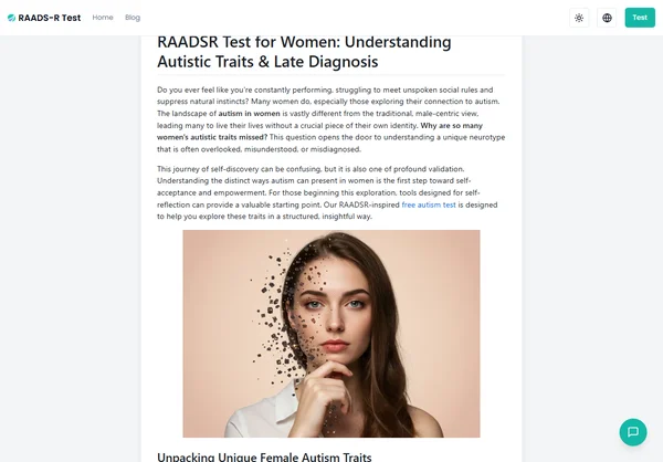 การทดสอบ RAADS-R สำหรับผู้หญิง: ทำความเข้าใจลักษณะออทิสติกและการวินิจฉัยล่าช้า